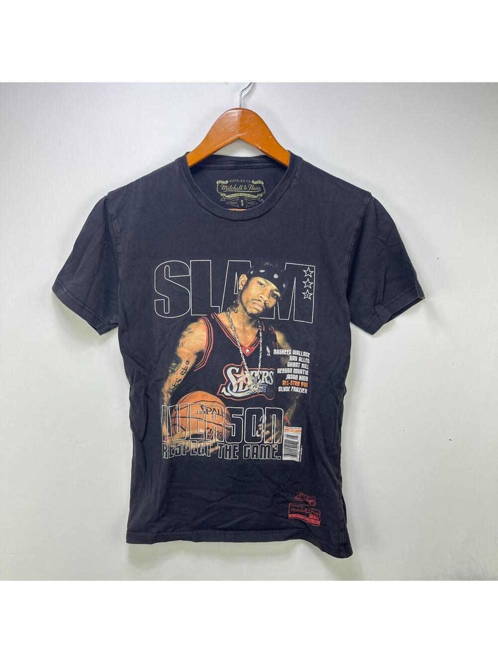 Vintage Allen Iverson T Shirt Small 76ers Slam Mitchell Ness